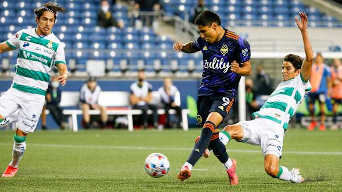 The Seattle Sounders face Santos Laguna in the Leagues Cup